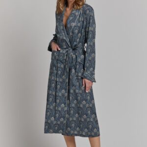 liberty luxury cotton robe peacock
