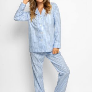 luxury cotton pajamas blue gingham min