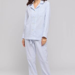 luxury flannel pajamas sky stripe edit hair
